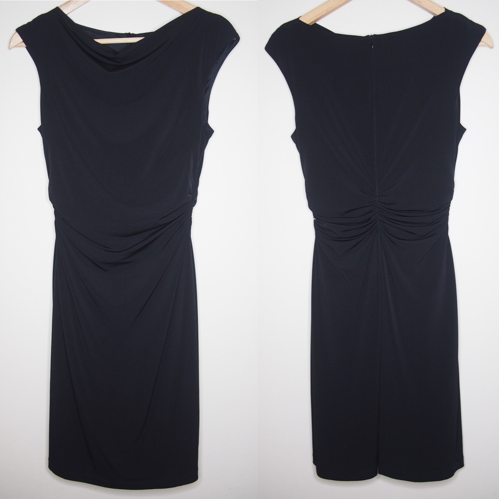 David Meister Ruched Little Black dress size 4